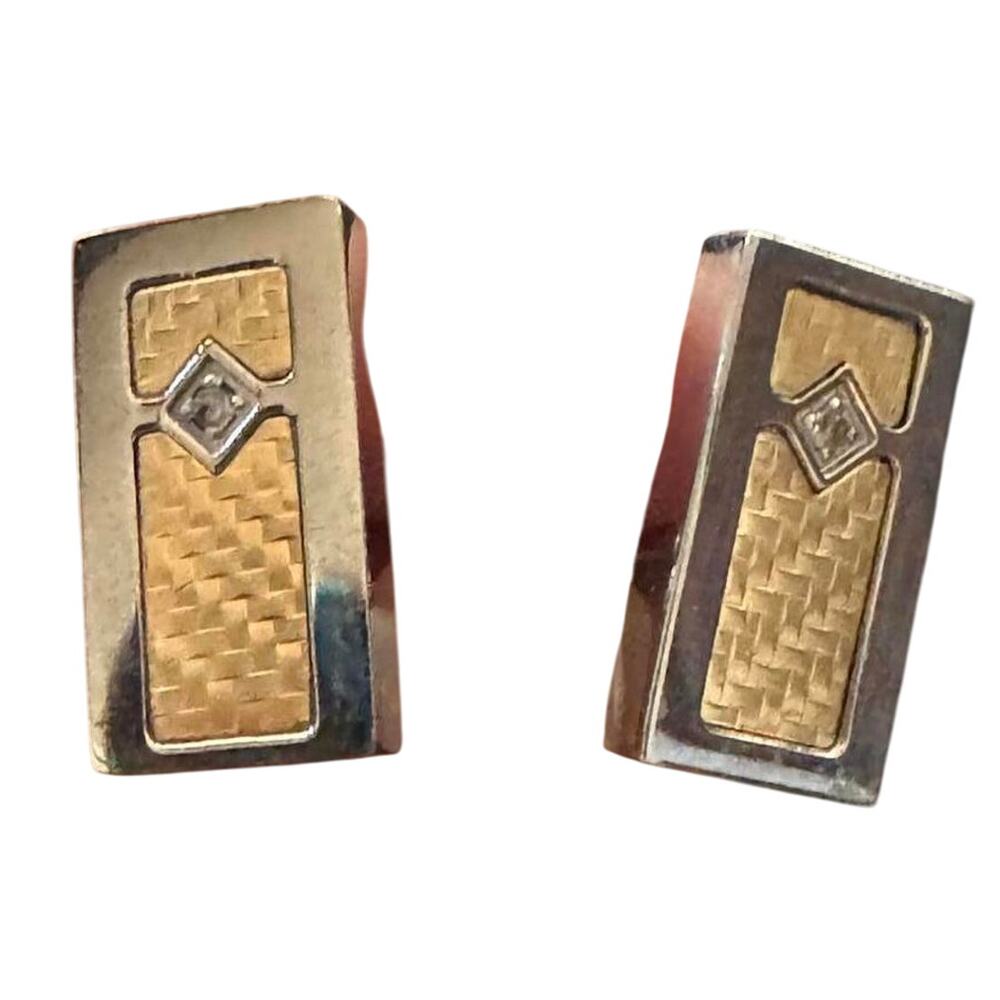 Macy's stainless steel 18k cufflinks NIB